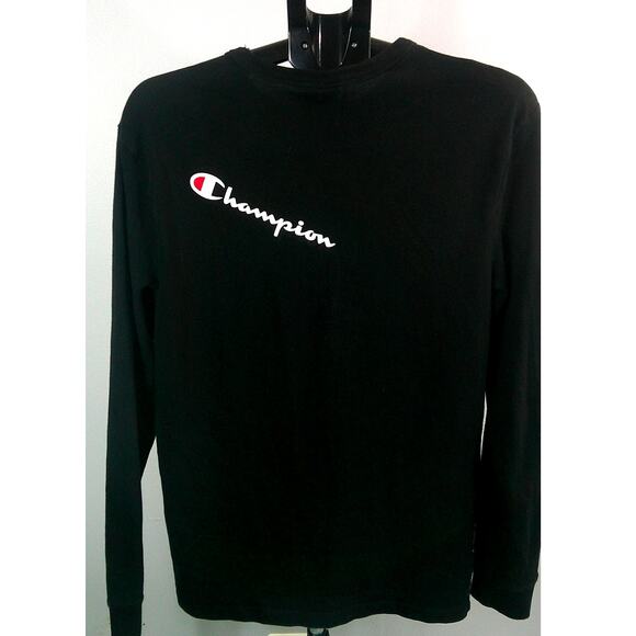 Champion Men's Long Sleeve Black T-shirt Medium - Picture 4 of 6